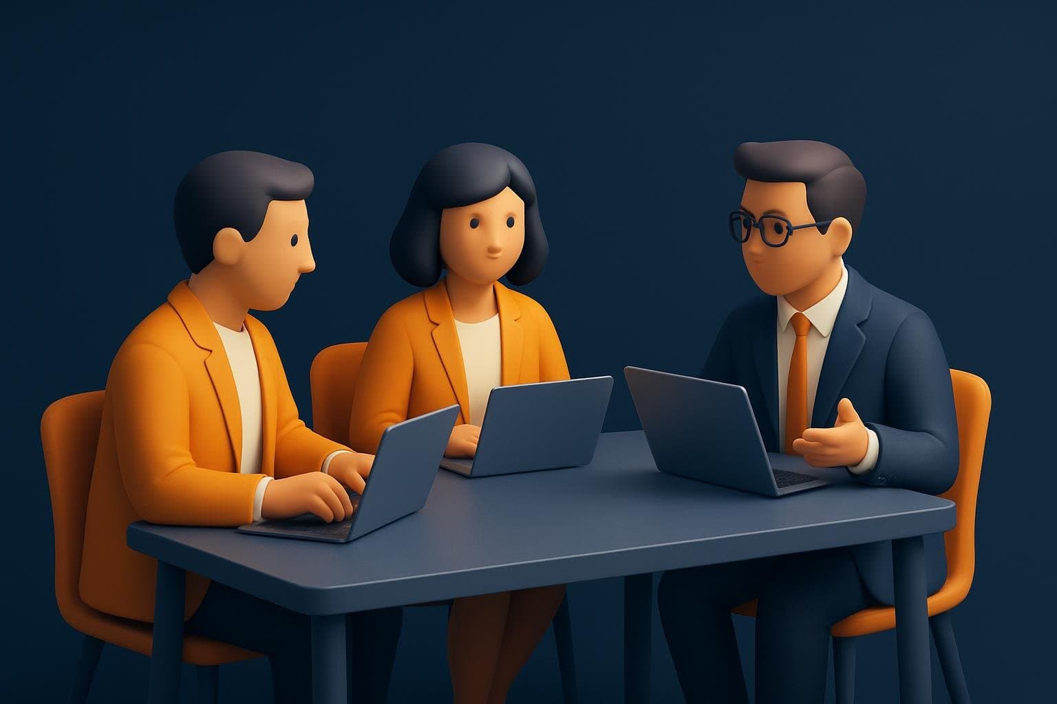 Business team using professional web hosting