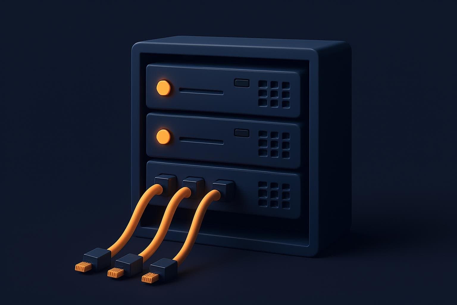 Dedicated server hardware in a rack