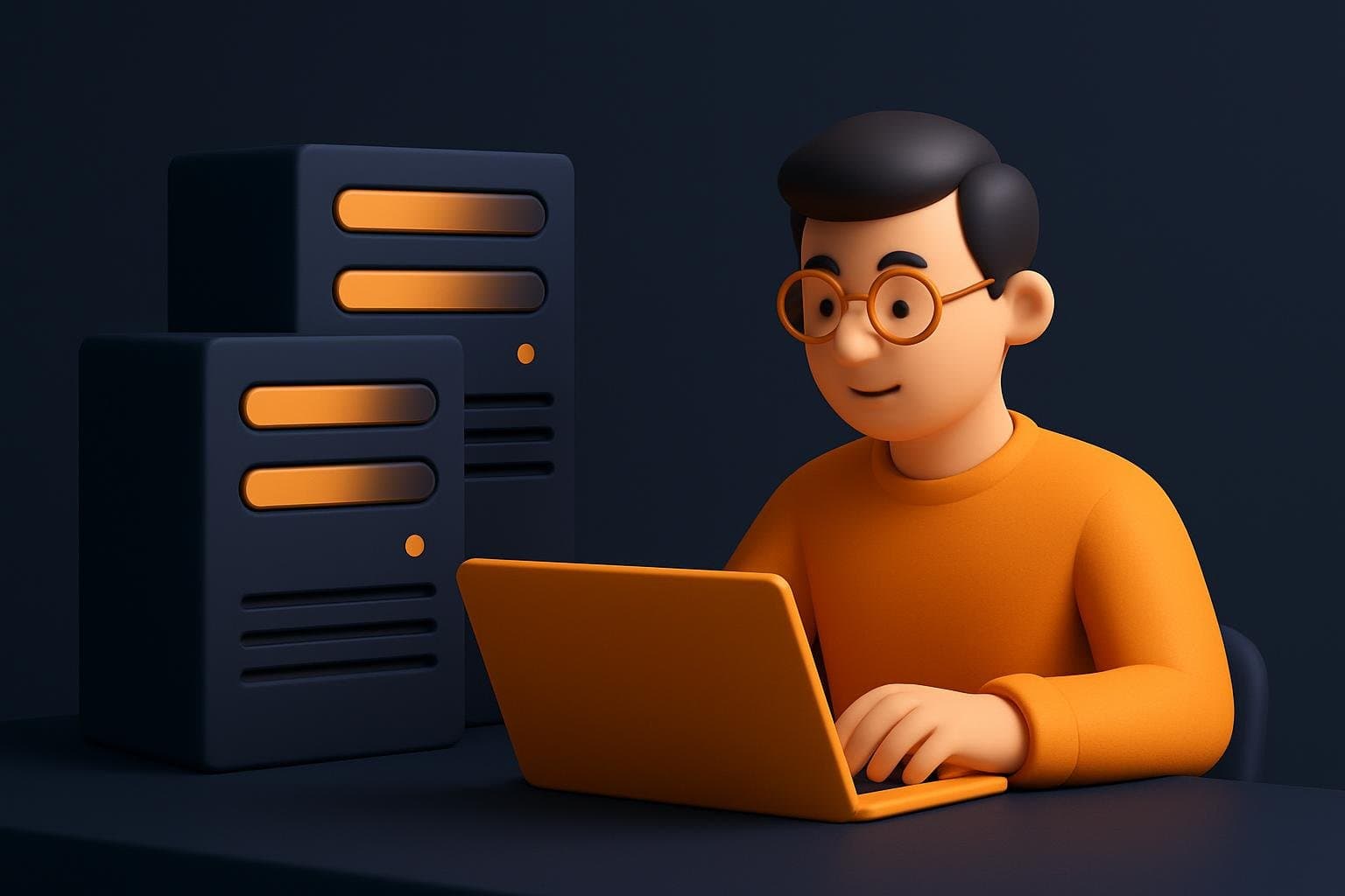 Reseller hosting business owner at work